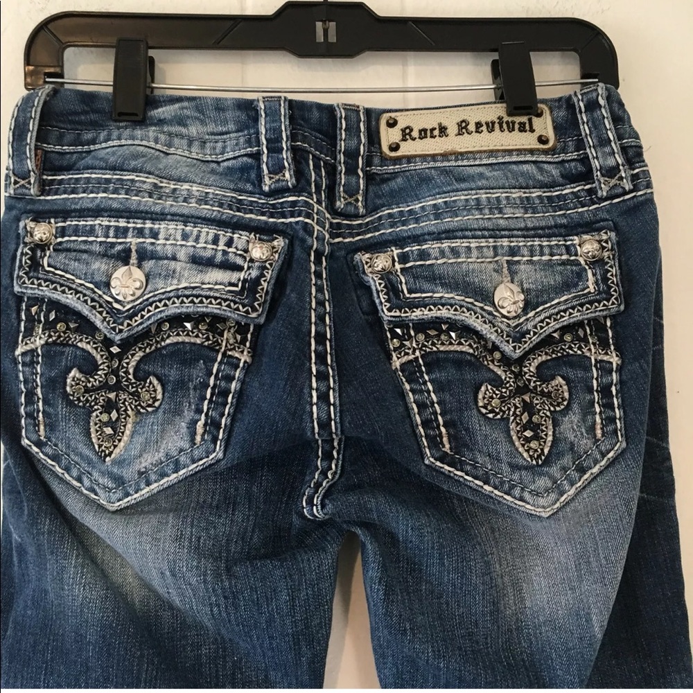 Rock Revival Womens 26 Jeans Abelina Boot Cut